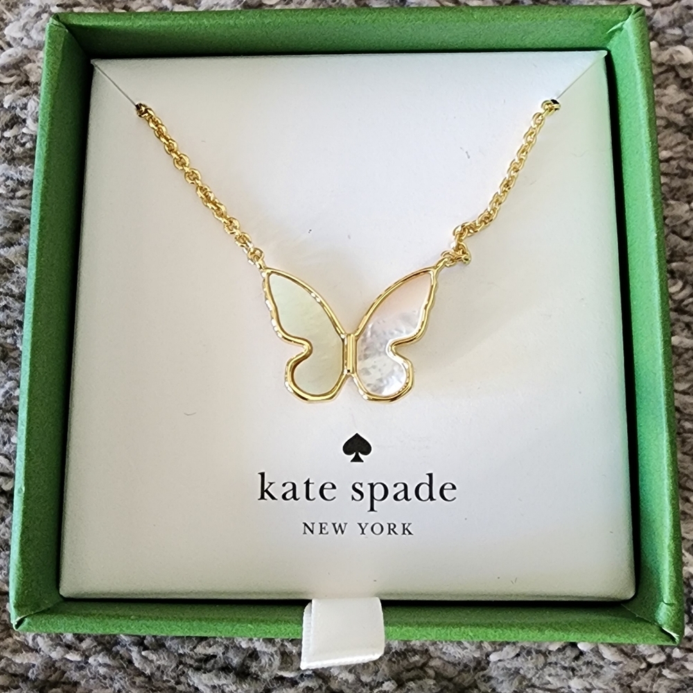 Kate Spade ♠️butterfly stud earrings, Mother of Pearl & gold, All a Flutter NIB!